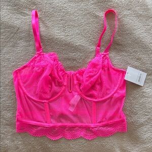 Auden Women's Vibrant Pink Lace Bralette